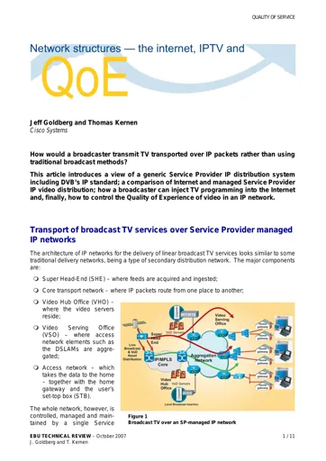 Network structures — the internet, IPTV and QoS