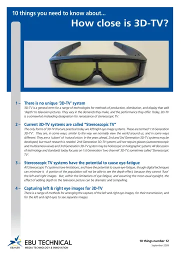 10 things you need to know about: 3D TV